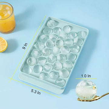 Round Ice Cube Tray with Lid Ice Ball Maker Mold for Freezer